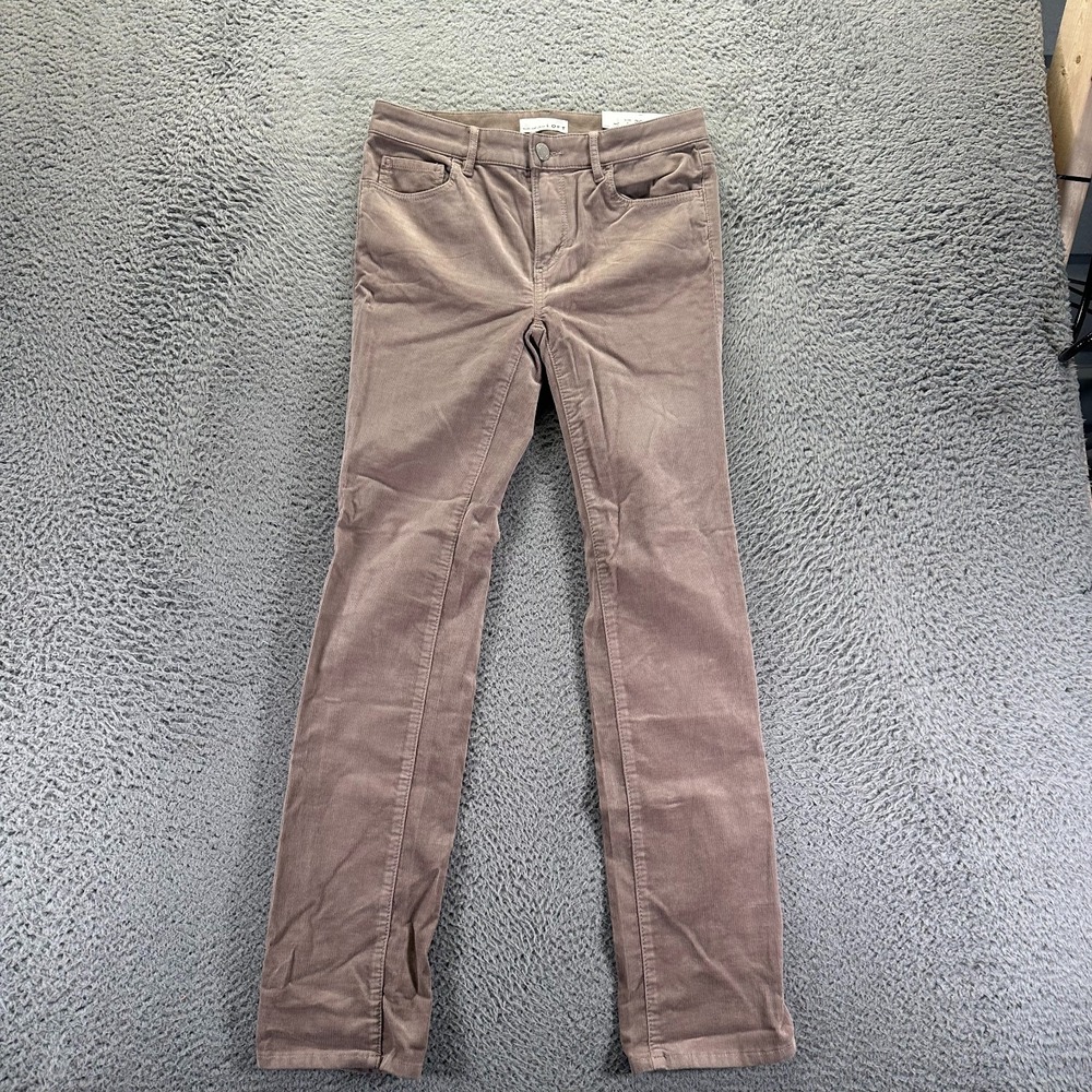 Loft Pant Womens‎ 2 Beige Cotton Corduroy Chino Straight Preppy Career Stretch